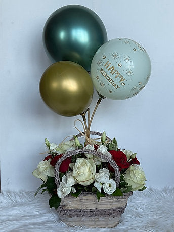 Classic White Basket Arrangement