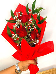 3 Pcs Red Roses Bouquet
