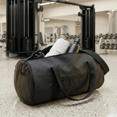 Classic Lightweight Polyester Duffle Gym Bag (Black)