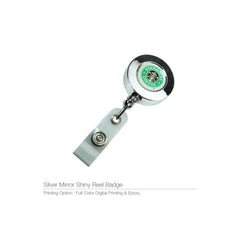 Badge Reels in Silver Mirror Shiny