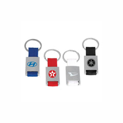 Metal Keychain with colored Fabric Strap
