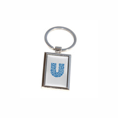 Rectangular Metal Finish Keychain