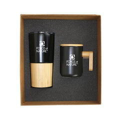 Drinkware Gift Sets with Travel Tumbler & Black Ceramic Mug