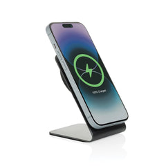 Executive 15W Magnetic Wireless Charging Stand – Recycled Aluminum Edition (Grey)