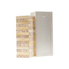 Classic Wooden Stacking Puzzle with Sliding Storage Box