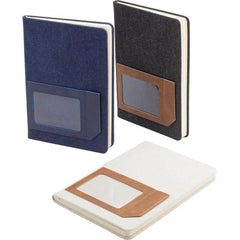 Executive Recycled Canvas A5 Journal – Navy & Tan Edition