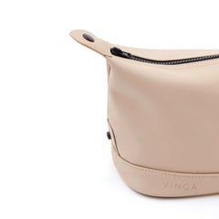 Minimalist Nubuck Wash Bag – Water-Repellent Travel Organizer (Beige)