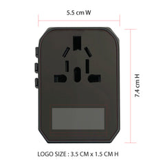 LIGHT UP LOGO TYPE-C + 4 USB PORT UNIVERSAL TRAVEL ADAPTER