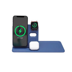 Executive 3-in-1 Magnetic Wireless Charging Desk Organizer – Navy Edition