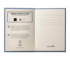Executive Denim-Textured A5 Notebook – Sustainable Slate Blue