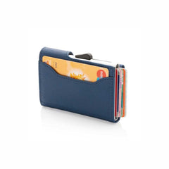 c-secure PU RFID Card Holder & Wallet Navy Blue