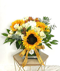 Sunflowers Glass Arrangement