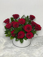 Freshly Picked Red Roses in a Box