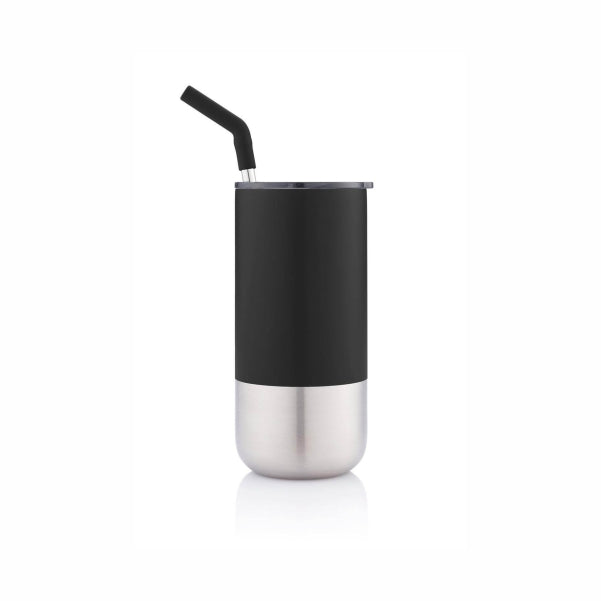 CHANGE Collection Insulated Tumbler with Reusable Straw - Black