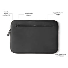 Stealth Black Nubuck Laptop Sleeve – 15” Water-Repellent Edition