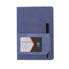 Executive Recycled Canvas A5 Journal – Navy & Tan Edition