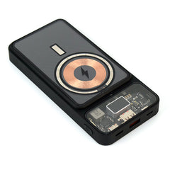 TRANSPARENT MAGNETIC WIRELESS LIGHT-UP LOGO POWERBANK FAST CHARGER