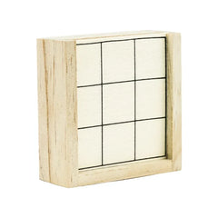 Classic Tic-Tac-Toe Wooden Board Game with Sliding Storage Box