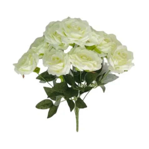 Artificial White Rose Bunch x 3pcs