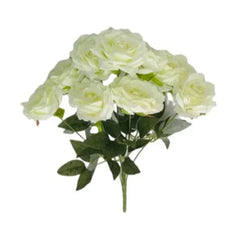 Artificial White Rose Bunch x 3pcs