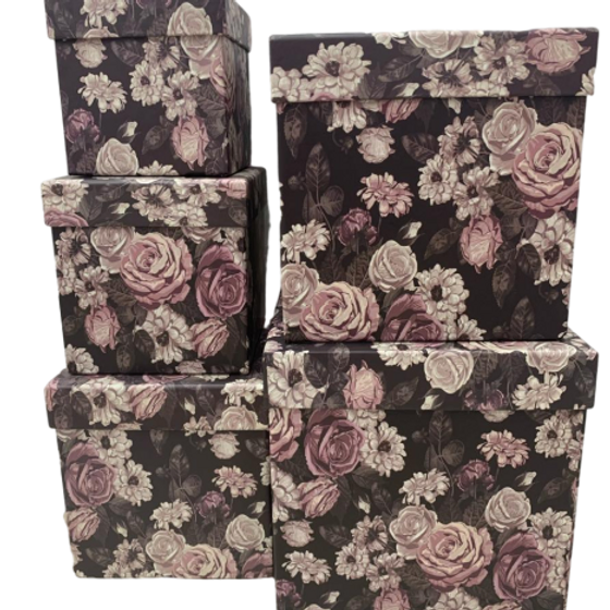 M5 Square Box - Floral Printed