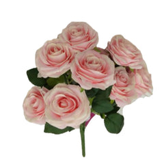 Artificial Pink Rose Bunch x 3pcs