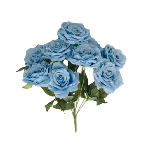 Artificial Blue Rose Bunch x 3