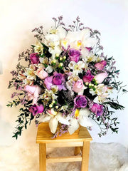 Extravagant White and Purple Arrangement