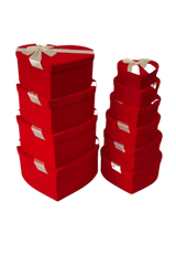 Velvet Heart-shaped Ribbon Box with lid
