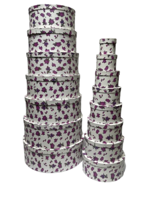 Round Box Floral Printed