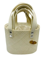 Set of 3 Cream Fashionable Handmade Woven Handbag