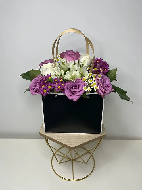 Chic Purple Arrangement in a Bag