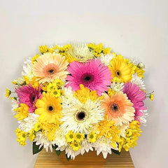 Premium  Flowers in a  Wooden Vase