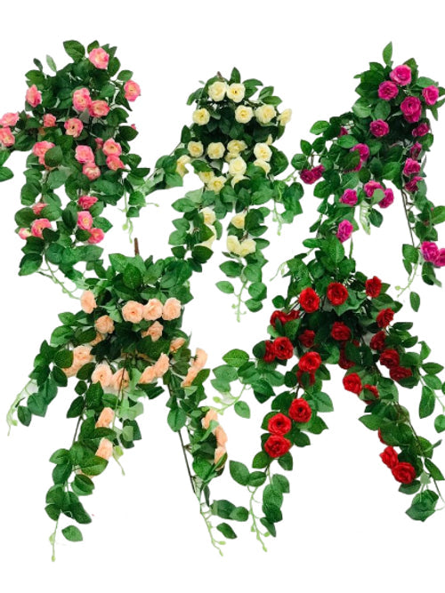 Artificial Assorted Hanging Rose 80cm x 3pcs