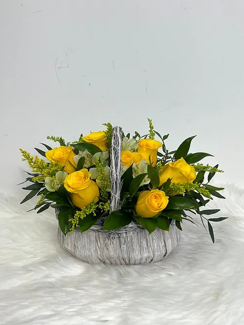 Bright Yellow Roses Arrangement