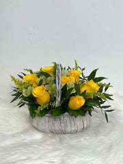 Bright Yellow Roses Arrangement