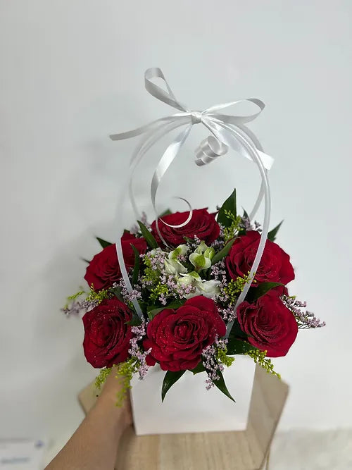 Lovely Red Roses in Mini Bag