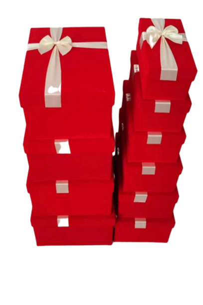 Velvet Rectangle Box with Ribbon Top