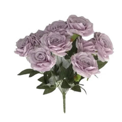 Artificial Purple Rose Bunch x 3pcs