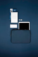 Executive Nubuck Laptop Sleeve – 15” Water-Repellent Edition (Navy)
