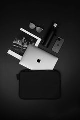 Stealth Black Nubuck Laptop Sleeve – 15” Water-Repellent Edition
