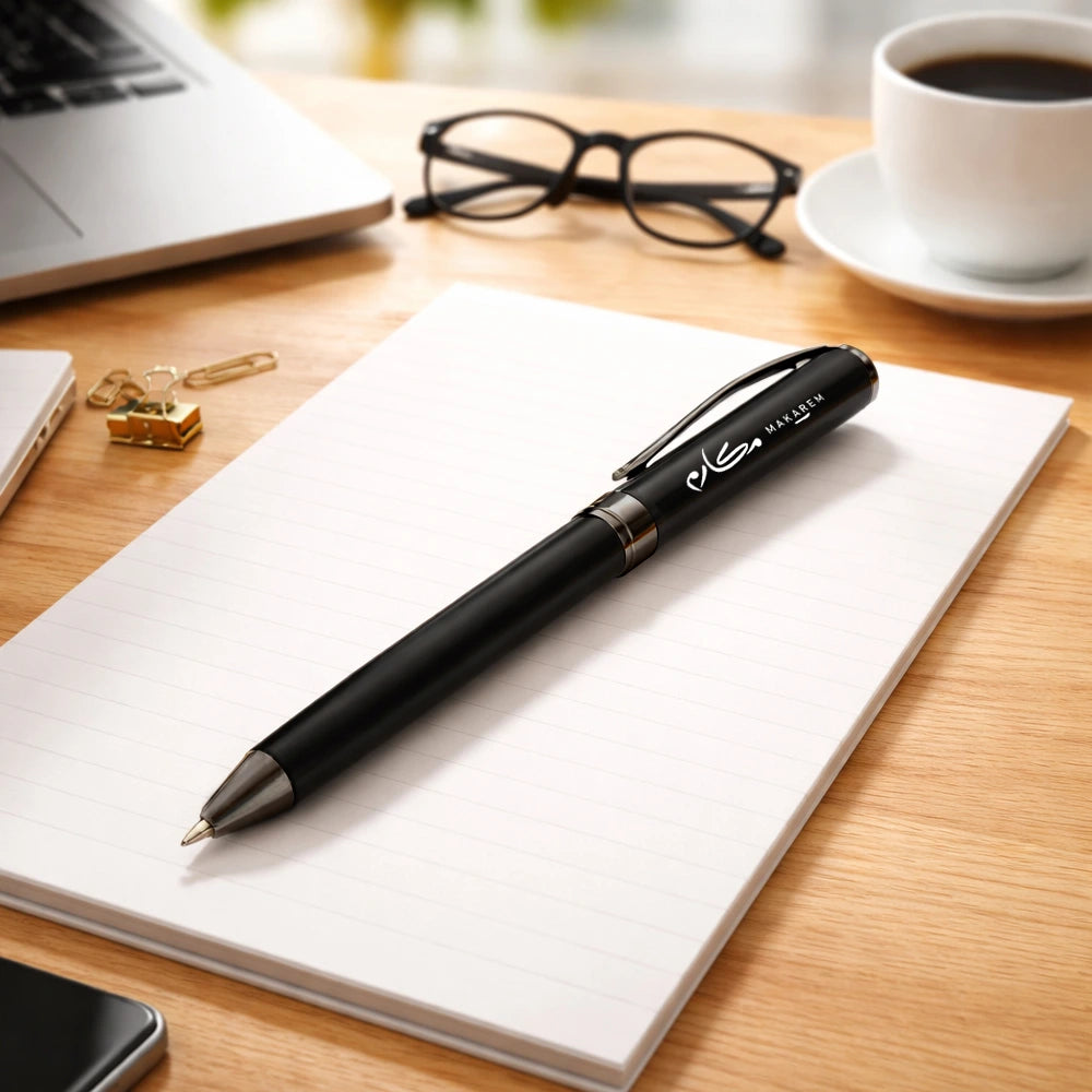 Premium Matte Black Executive Metal Pen – Twist Action