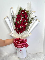 Classic 2 Dozens of Fresh Red Roses Bouquet