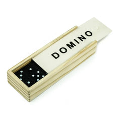 Classic 28-Piece Wooden Domino Set in Sliding Storage Box