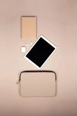 Minimalist Nubuck Laptop Sleeve – 15” Water-Repellent Edition (Beige)