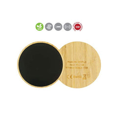 Bamboo Wireless Charger 15W Fast Charging with LED Logo