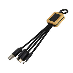 Bamboo Light Up Logo Multi-Charging Cables Type C