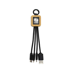 Bamboo Light Up Logo Multi-Charging Cables Type C