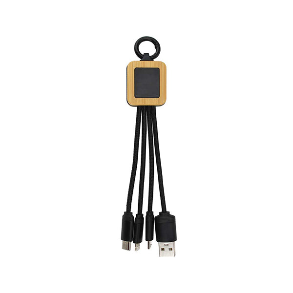 Bamboo Light Up Logo Multi-Charging Cables Type C