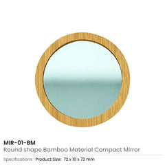 Bamboo Pocket Mirrors – Round-Shaped, Lightweight & Portable